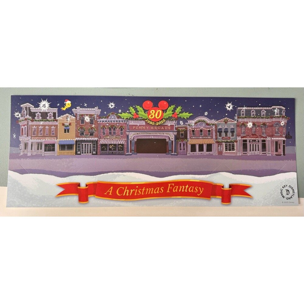 Disneyland 30 Years Christmas Fantasy Parade Magic Key Lenticular Display Card